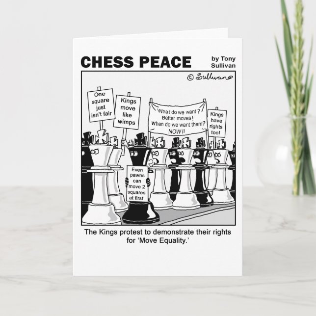 Königprotest-März Schach-FriedensCartoon Karte (Vorderseite)