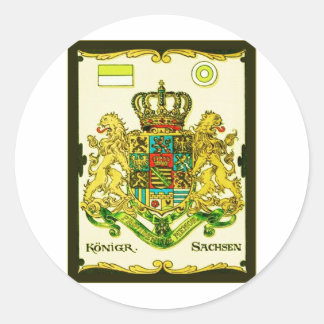 Königr Sachsen ~ Vintage Wappen-Print Runder Aufkleber