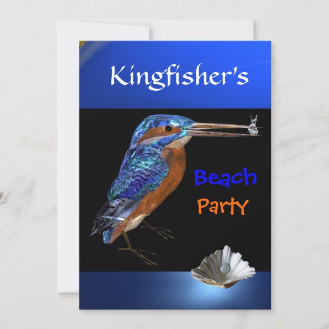 KÖNIGREICH BEACH PARTY, Champagner metallisch, sch Einladung (Vorderseite)