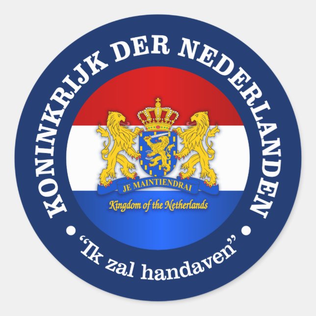 Königreich der Niederlande Runder Aufkleber (Vorderseite)