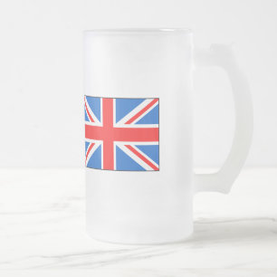 Königreich-Flaggen-T - Shirts und Geschenke Mattglas Bierglas