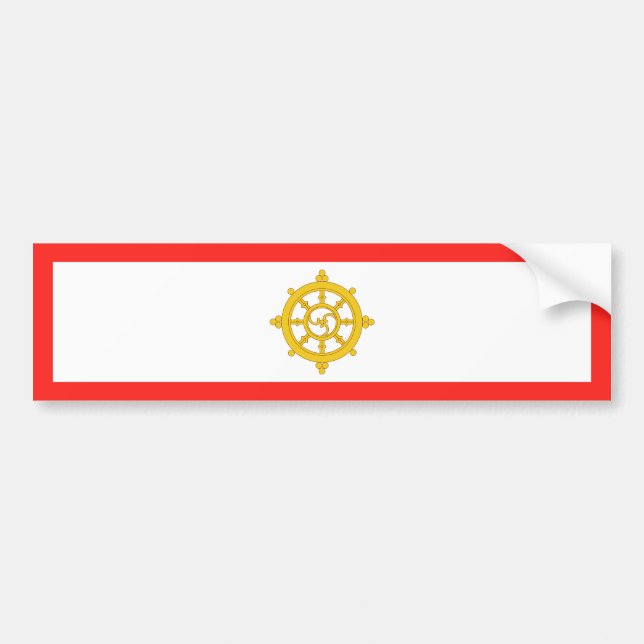 Königreich Sikkim-Flagge Autoaufkleber (Vorne)