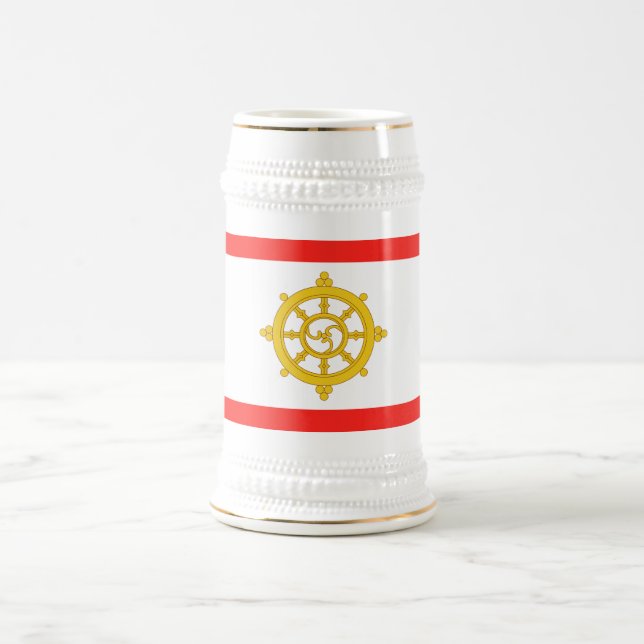 Königreich Sikkim-Flagge Bierglas (Mittel)