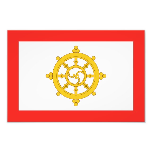 Königreich Sikkim-Flagge Fotodruck (Vorne)