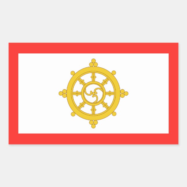 Königreich Sikkim-Flagge Rechteckiger Aufkleber (Vorderseite)