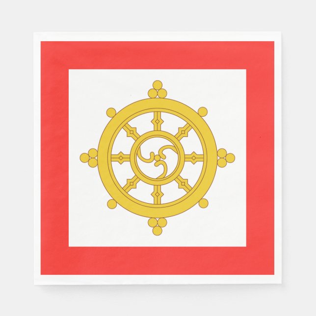 Königreich Sikkim-Flagge Serviette (Vorderseite)