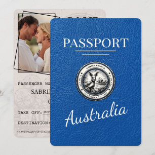 Königsblau Australien Reisepass Speichern Sie das Save The Date