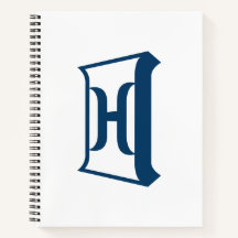 Königsblau Buchstabe H Elegantes Initial-Monogramm