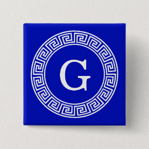 Königsblau-Gewicht griechisches SchlüsselRnd Button