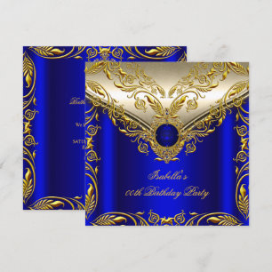 Königsblau Gold Elegante Elite-Geburtstagsfeier Einladung