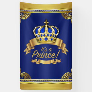 Königsblau Gold Es ist eine Prinz-Baby-Party Banner