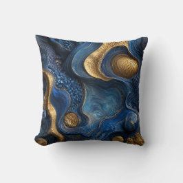 Königsblau Gold Navy Blau Geode Dekoratives Gesche Kissen