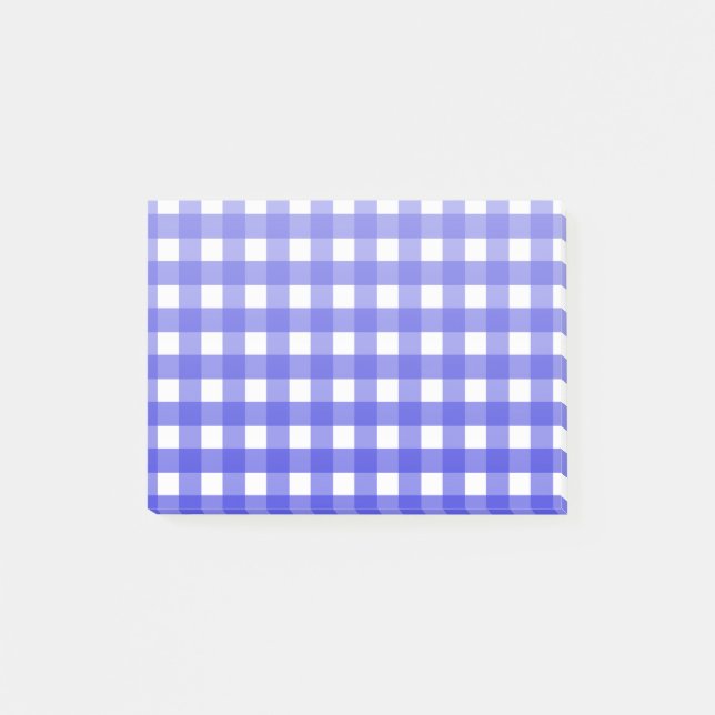 Königsblau kariert post-it klebezettel (Vorderseite)