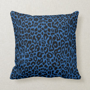 Königsblau-Leopard-Druck Kissen