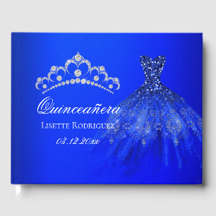Königsblau Personalisierte Quinceanera Gästebuch