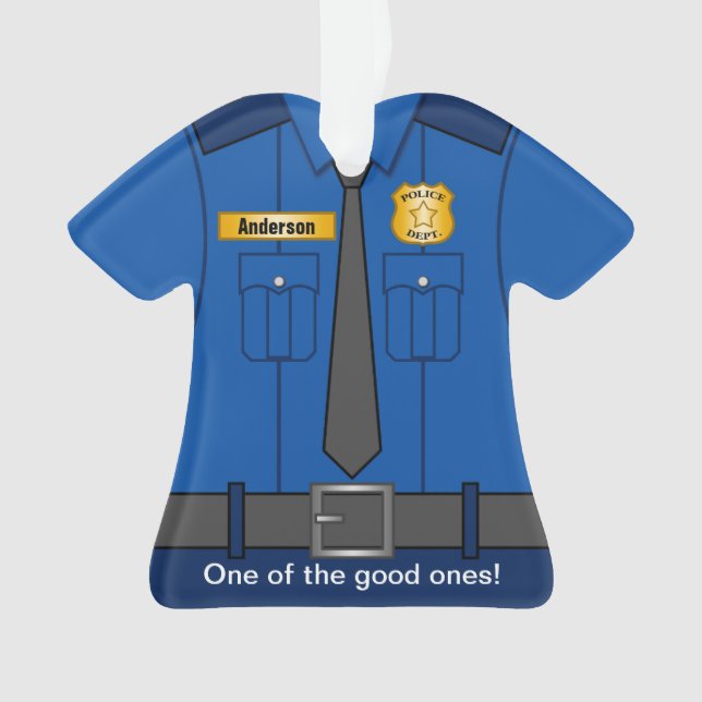 Königsblau-Polizeibeamte-Uniform Ornament (Vorderseite)