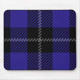 Königsblau-schwarzes Karo Mousepad