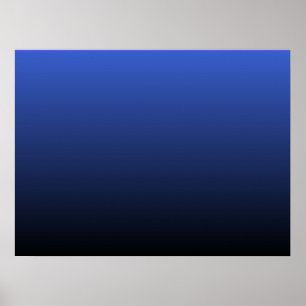 Königsblau-Schwarzes Ombre Poster