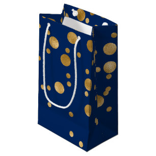 Königsblau und Goldfolien-Konfetti Kleine Geschenktüte