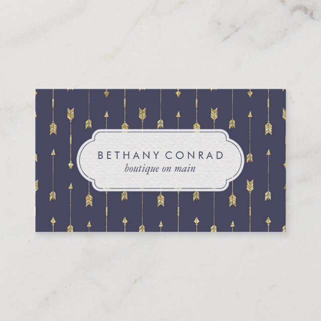 Königsblau-und Goldpfeil Visitenkarte (Vorderseite)