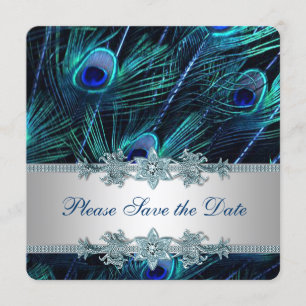 Königsblau und Silberner Pfau - Sichert euch das D Save The Date