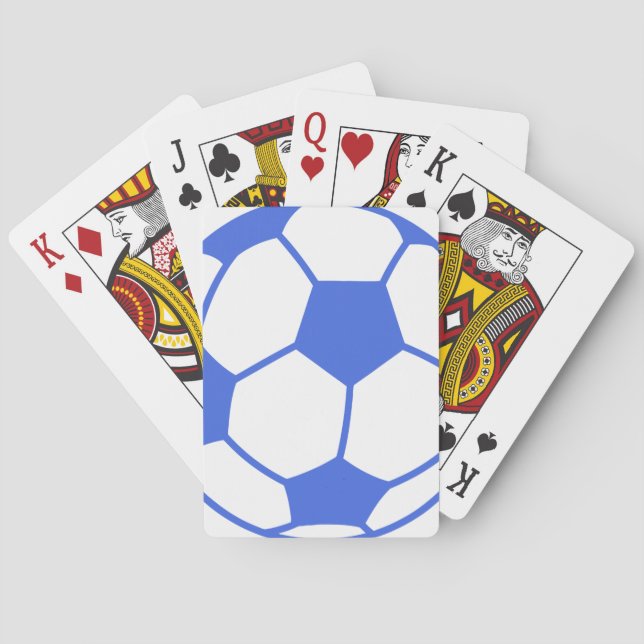 Königsblau-und Weiß-Fußball Spielkarten (Rückseite)