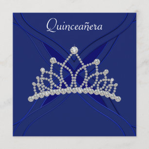 Königsblau und Weiß Quinceanera Einladungen