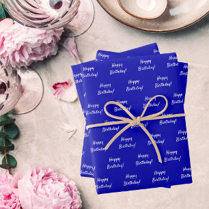 Königsblau weiß geschenkpapier set