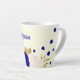 Königsblau-weiße Blume Goldmedaille botanische Hoc Milchtasse