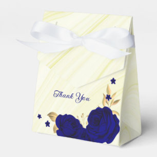 königsblaue Blumen goldene Blätter Marmor Geschenkschachtel
