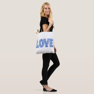Königsblaue Blumen-Tasche "LOVE" Tasche