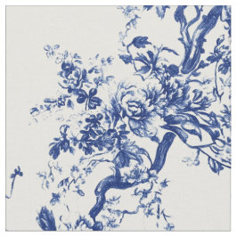 Königsblaue florale Zweig-Toile Stoff