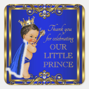 Königsblaue Gold Prinz Baby Shower Aufkleber