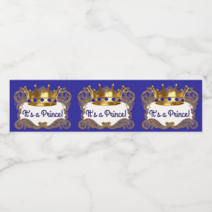 Königsblaue Gold Prinz Krone Wasserflaschen Etiket