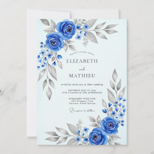 Königsblaue göttliche Winterhochzeit Einladung