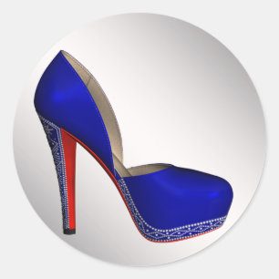 Königsblaue High Heel Schuhaufkleber Runder Aufkleber