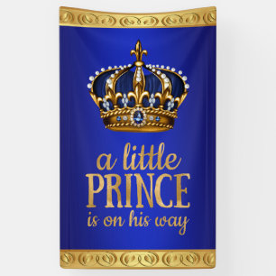 Königsblaue Prinzenkrone Baby Shower für einen Jun Banner