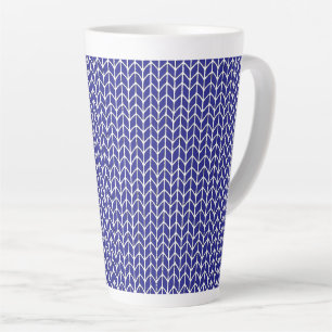 KÖNIGSBLAUE STRICKWARE Hoher Latte-Mug Milchtasse