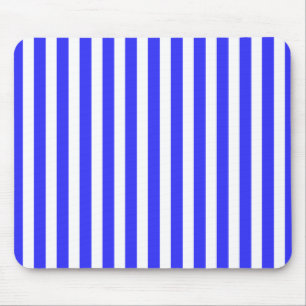 Königsblaue und weiße Bonbonstreifen Mousepad