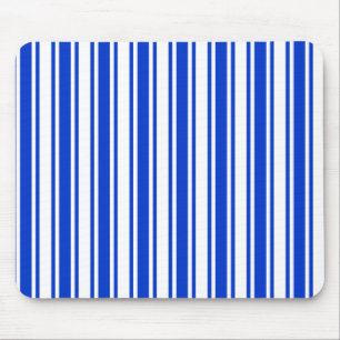 Königsblaue und weiße Bonbonstreifen Mousepad