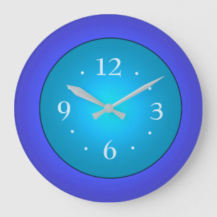 Königsblaue Wanduhr mit grünem Aqua-Zentrum