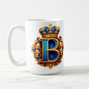 Königsblaues Buchstaben-B-Monogramm Kaffeetasse