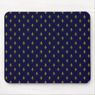 Königsblaues Fleur De Lis Muster Mousepad
