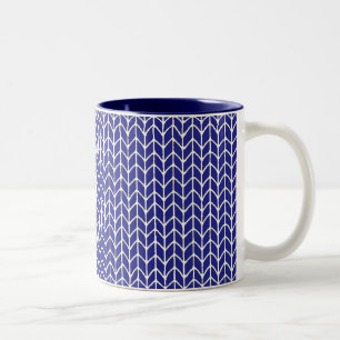 KÖNIGSBLAUES STRICKNAVIER Zweifarbig-Tasse Zweifarbige Tasse