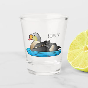Königseiderenten-Comic-Illustration  Schnapsglas
