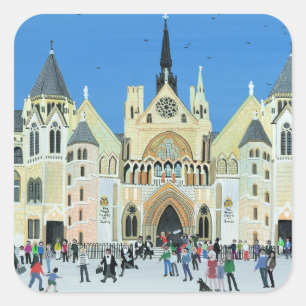 Königshöfe von Gerechtigkeit London 1994 Quadratischer Aufkleber