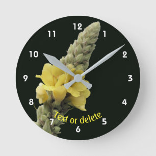 Königskerzen-Blume Personalisiert Runde Wanduhr