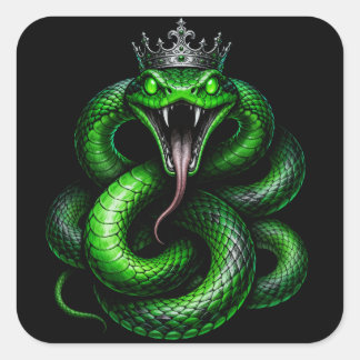 Königskobra-Kronen-Aufkleber Quadratischer Aufkleber