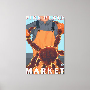 Königskrabbe-Fischer - Pike-Platz-Markt, Seattle Leinwanddruck