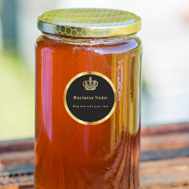 Königskrone aus schwarzem Gold Runder Aufkleber